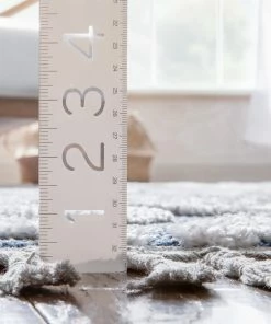 Well Woven Willow Moroccan Lattice Trellis Blue High-Low Textured Rug Global