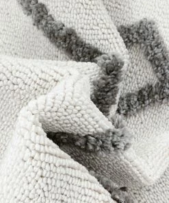 Well Woven Everly Tribal Trellis Diamond Pattern Ivory Grey High-Low Textured Rug