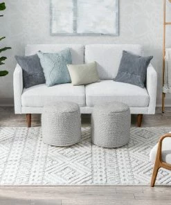 Well Woven Global Eliana Tribal Geometric Chevron Pattern Cream High-Low Textured Rug