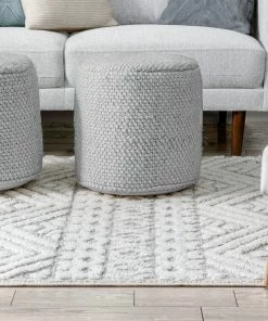 Well Woven Global Eliana Tribal Geometric Chevron Pattern Cream High-Low Textured Rug