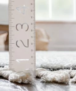 Well Woven Global Eliana Tribal Geometric Chevron Pattern Dark Grey White High-Low Textured Rug