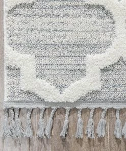 Well Woven Avery Moroccan Lattice Trellis Cream High-Low Textured Rug Global