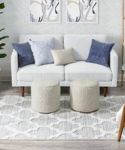 Well Woven Avery Moroccan Lattice Trellis Cream High-Low Textured Rug Global