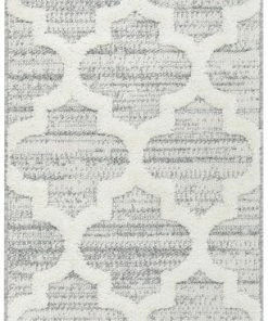 Well Woven Avery Moroccan Lattice Trellis Cream High-Low Textured Rug Global