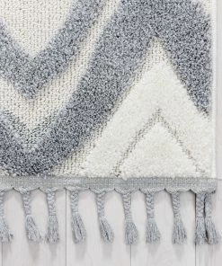 Well Woven Tribal Raelynn Contemporary Chevron Zig-Zag Patter Cream Grey High-Low Textured Rug 11 Well Woven Tribal Raelynn Contemporary Chevron Zig-Zag Patter Cream Grey High-Low Textured Rug