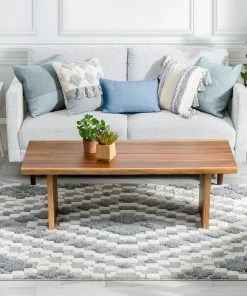 Well Woven Melanie Contemporary Medallion Diamond Pattern Grey Cream High-Low Textured Rug Tribal