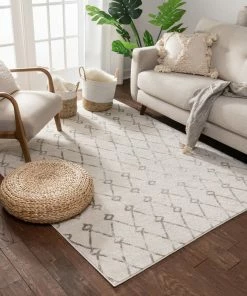 Well Woven Passione Ivory Modern Trellis Rug Vintage