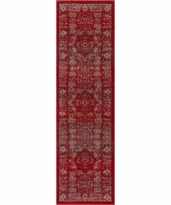 Well Woven Global Millie Red Vintage Traditional Medallion Distressed Rug