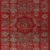 Well Woven Global Millie Red Vintage Traditional Medallion Distressed Rug