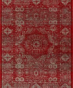 Well Woven Global Millie Red Vintage Traditional Medallion Distressed Rug