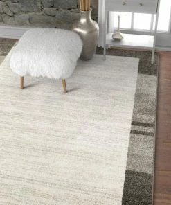 Well Woven Contessa Ivory Modern Border Distressed Rug Global