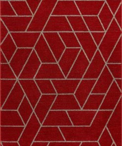 Well Woven Tume Red Modern Tiled Geometric Rug Global