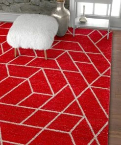Well Woven Tume Red Modern Tiled Geometric Rug Global