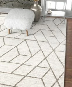 Well Woven Global Tume Ivory Modern Tiled Geometric Rug