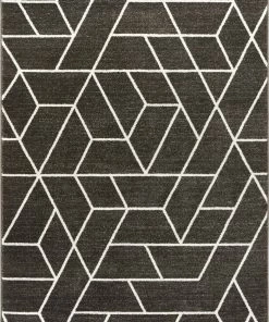 Well Woven Global Tume Grey Modern Tiled Geometric Rug