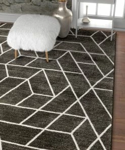 Well Woven Global Tume Grey Modern Tiled Geometric Rug