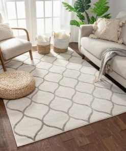 Well Woven Ramon Ivory Moroccan Lattice Ogee Rug Global