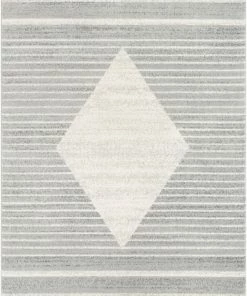 Well Woven Global Josie Nordic Medallion Stripes Ivory Rug