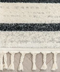 Well Woven Global Josie Nordic Medallion Stripes Grey Rug