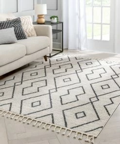 Well Woven Noni Moroccan Lattice Trellis Ivory Rug