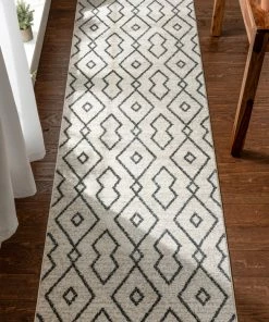 Well Woven Noni Moroccan Lattice Trellis Ivory Rug