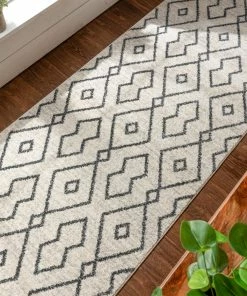 Well Woven Noni Moroccan Lattice Trellis Ivory Rug