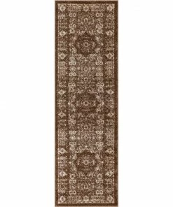 Well Woven Millie Brown Vintage Traditional Medallion Distressed Rug Global