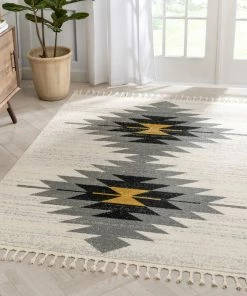 Well Woven Moto Tribal Southwestern Ivory Rug Global