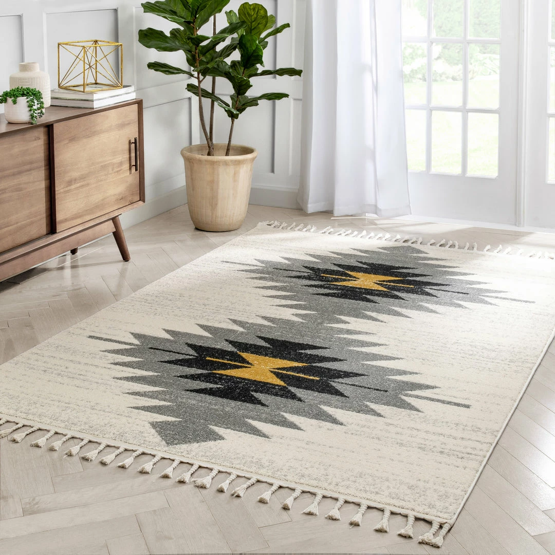 Well Woven Moto Tribal Southwestern Ivory Rug Global 6 Well Woven Moto Tribal Southwestern Ivory Rug Global