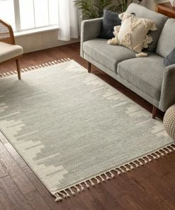 Well Woven Carly Nordic Solid & Striped Grey Rug Global
