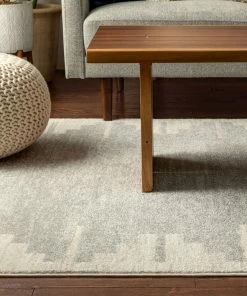Well Woven Carly Nordic Solid & Striped Grey Rug Global