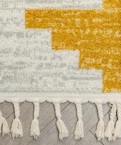 Well Woven Carly Nordic Solid & Striped Gold Rug