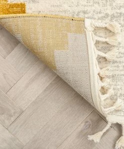 Well Woven Carly Nordic Solid & Striped Gold Rug