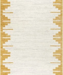 Well Woven Carly Nordic Solid & Striped Gold Rug