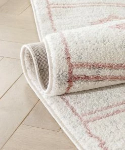 Well Woven Global Parallel Moroccan Tribal Diamond Pattern Blush Rug