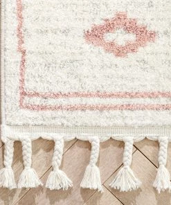 Well Woven Global Parallel Moroccan Tribal Diamond Pattern Blush Rug
