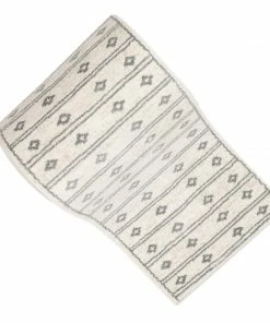 Well Woven Global Custom Size Runner Parallel Tribal Diamond Pattern Ivory Grey 27 Inch Wide X Choose Your Length Hallway Runner Rug