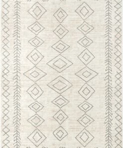 Well Woven Current Moroccan Tribal Diamond Pattern Ivory Grey Rug Global