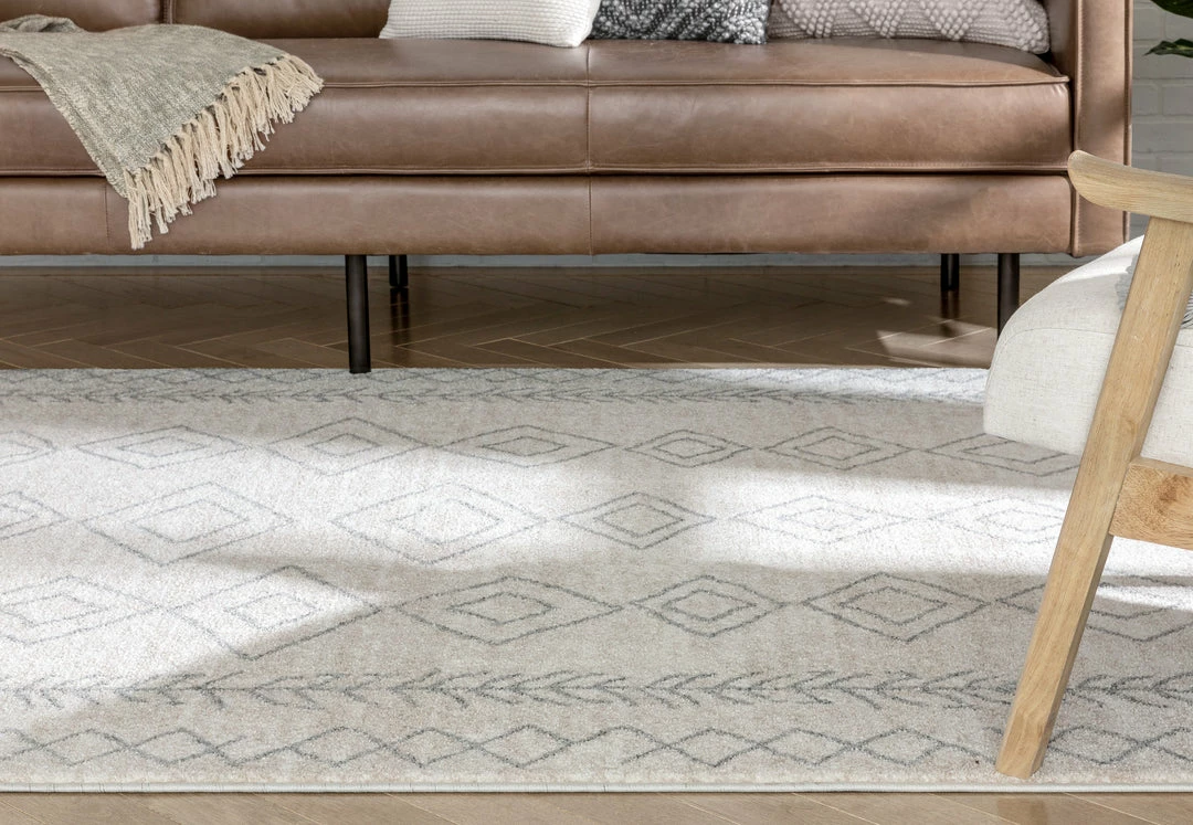 Well Woven Current Moroccan Tribal Diamond Pattern Ivory Grey Rug Global 9 Well Woven Current Moroccan Tribal Diamond Pattern Ivory Grey Rug Global