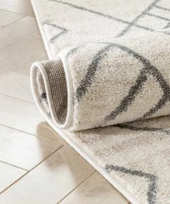 Well Woven Global Diodelly Moroccan Lattice Trellis Ivory Grey Rug