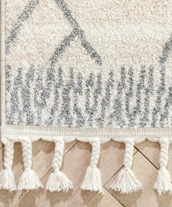 Well Woven Global Diodelly Moroccan Lattice Trellis Ivory Grey Rug