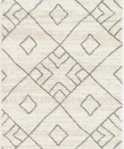 Well Woven Global Diodelly Moroccan Lattice Trellis Ivory Grey Rug