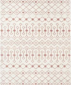 Well Woven Transistora Nordic Tribal Trellis Pattern Blush Rug Global