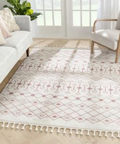 Well Woven Transistora Nordic Tribal Trellis Pattern Blush Rug Global