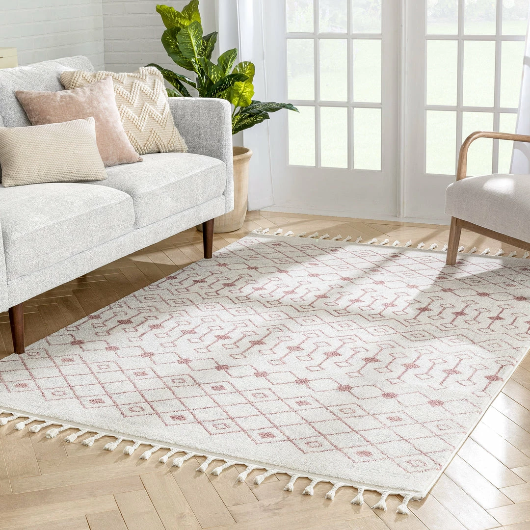 Well Woven Transistora Nordic Tribal Trellis Pattern Blush Rug Global 9 Well Woven Transistora Nordic Tribal Trellis Pattern Blush Rug Global