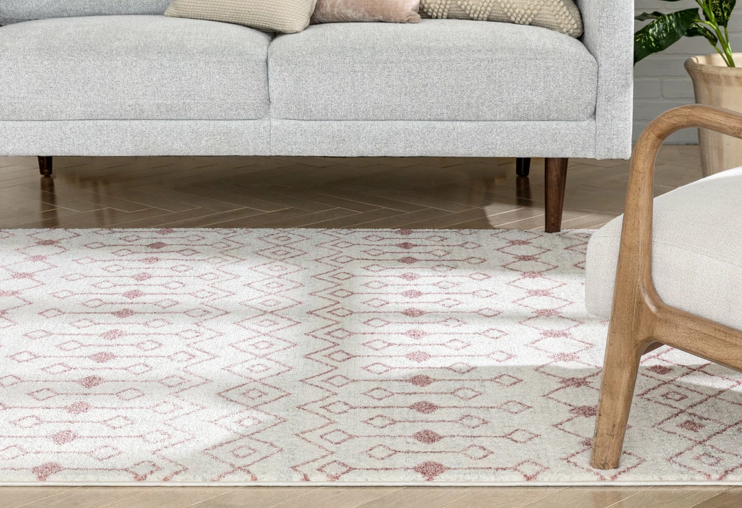 Well Woven Transistora Nordic Tribal Trellis Pattern Blush Rug Global 10 Well Woven Transistora Nordic Tribal Trellis Pattern Blush Rug Global