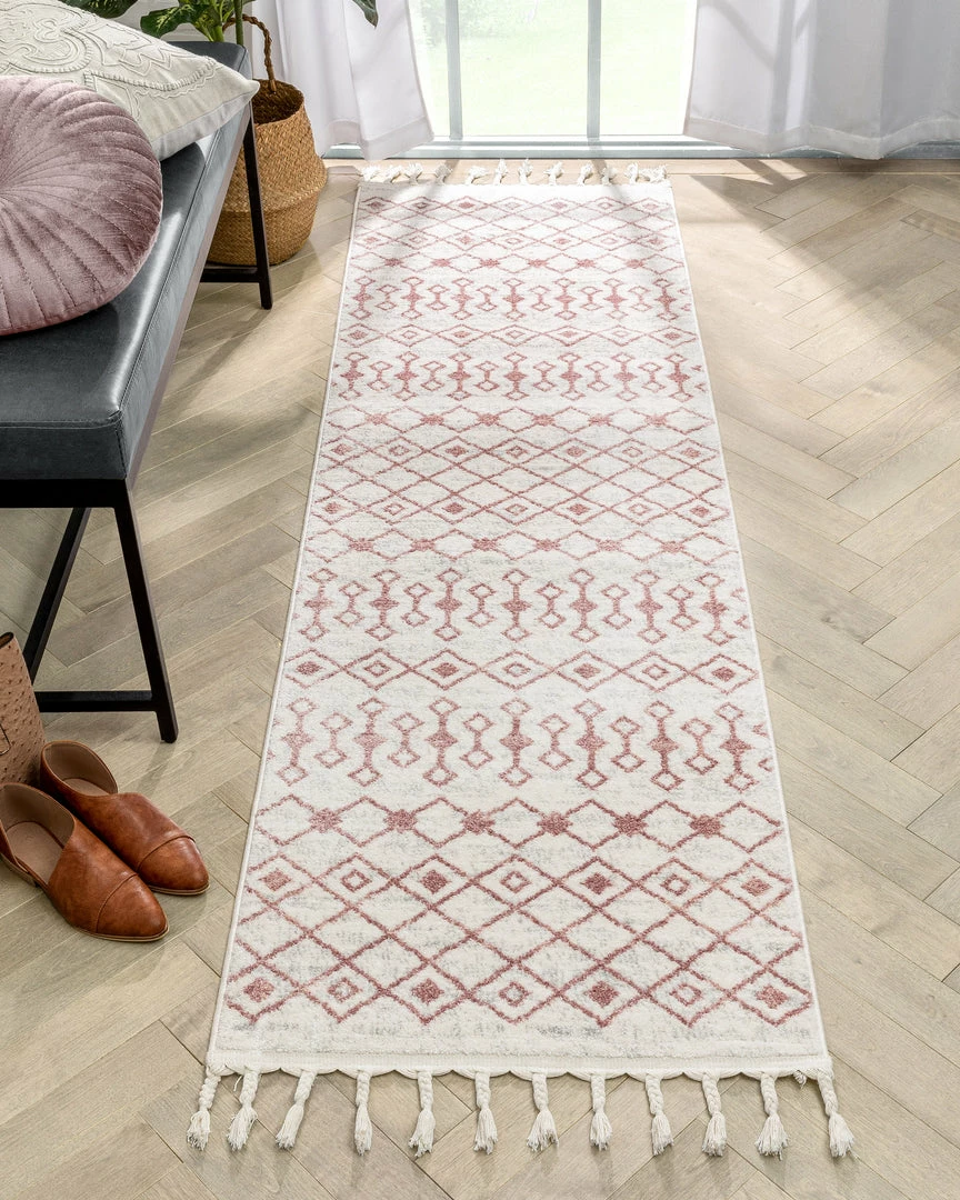 Well Woven Transistora Nordic Tribal Trellis Pattern Blush Rug Global 7 Well Woven Transistora Nordic Tribal Trellis Pattern Blush Rug Global