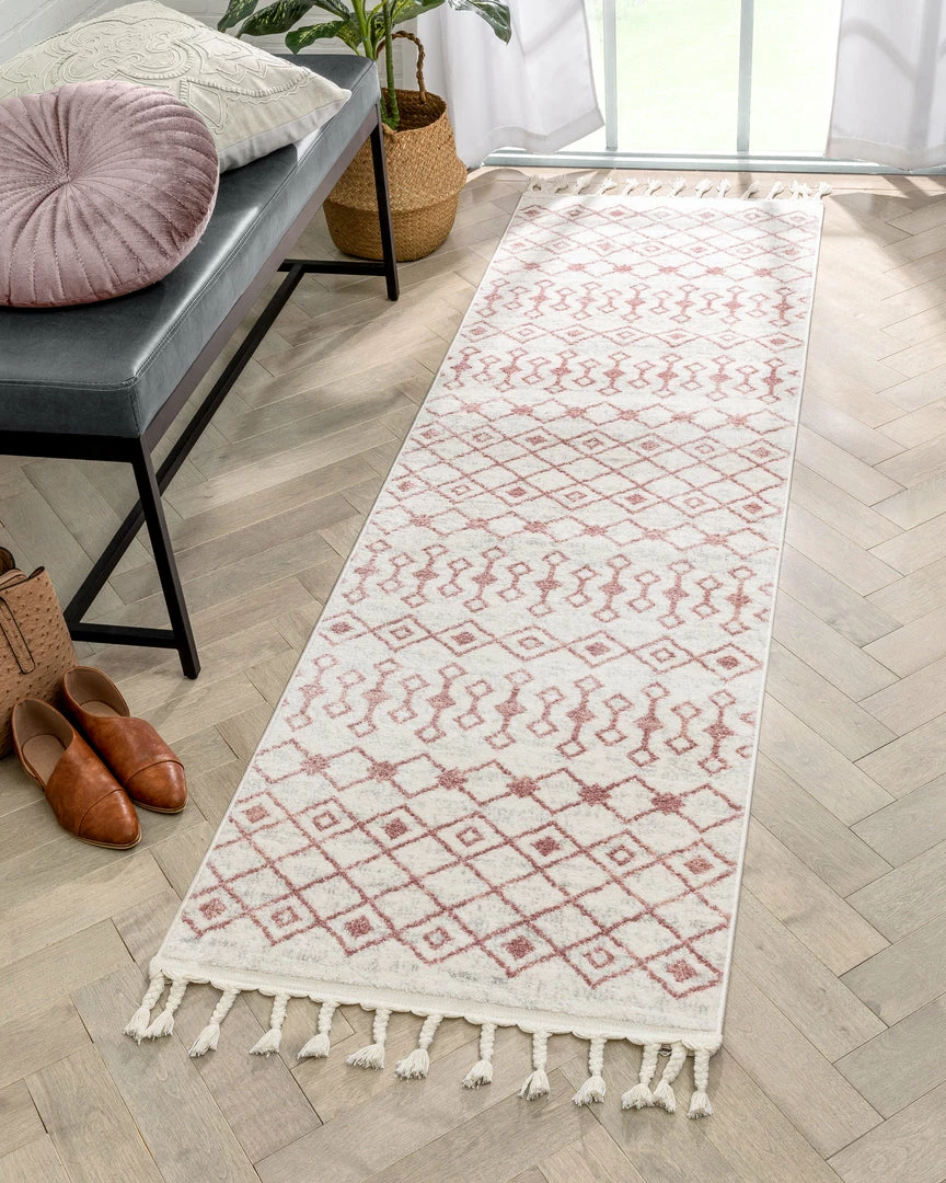Well Woven Transistora Nordic Tribal Trellis Pattern Blush Rug Global 12 Well Woven Transistora Nordic Tribal Trellis Pattern Blush Rug Global