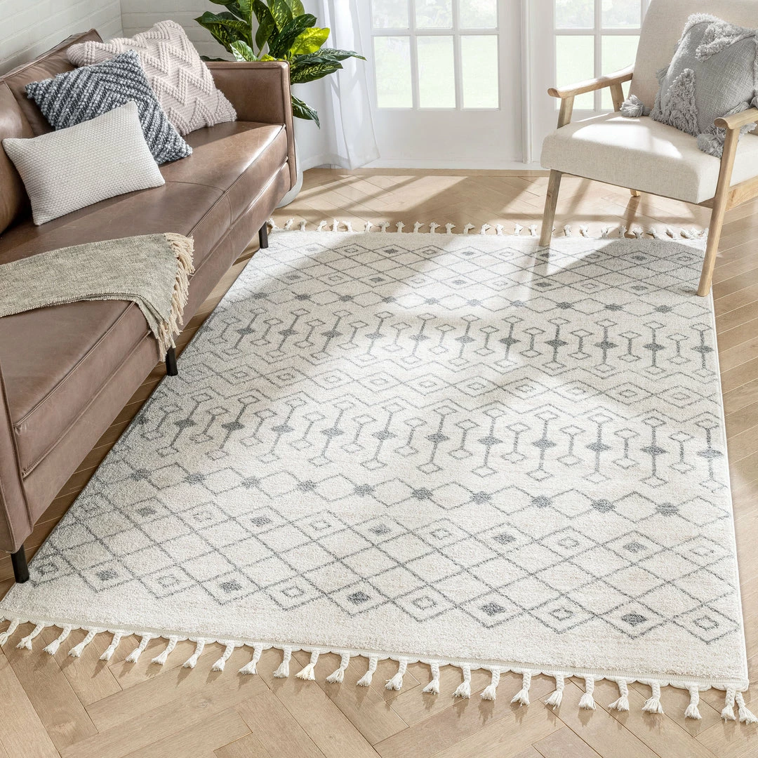 Well Woven Global Transistora Nordic Tribal Trellis Pattern Ivory Grey Rug 1 Well Woven Global Transistora Nordic Tribal Trellis Pattern Ivory Grey Rug