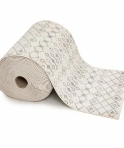 Well Woven Custom Size Runner Transistora Tribal Trellis Geometric Pattern Ivory Grey 27 Inch Wide X Choose Your Length Hallway Runner Rug Global